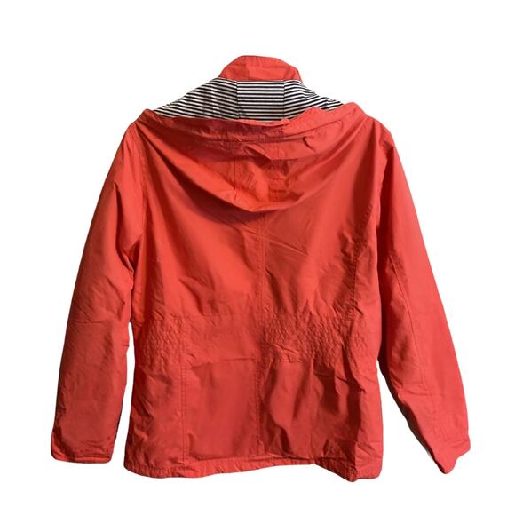 Esprit Womens Orange Hooded Full Zip Up Rain Jacket All Weather Windbreaker M - Picture 11 of 11